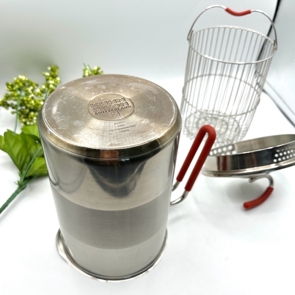 Kuhn Rikon Switzerland Stainless Narrow Pot w Strainer Basket & Lid - Picture 8 of 15